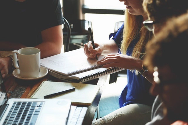 Group of student studying together