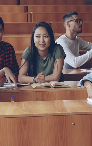 Student in a classroom
